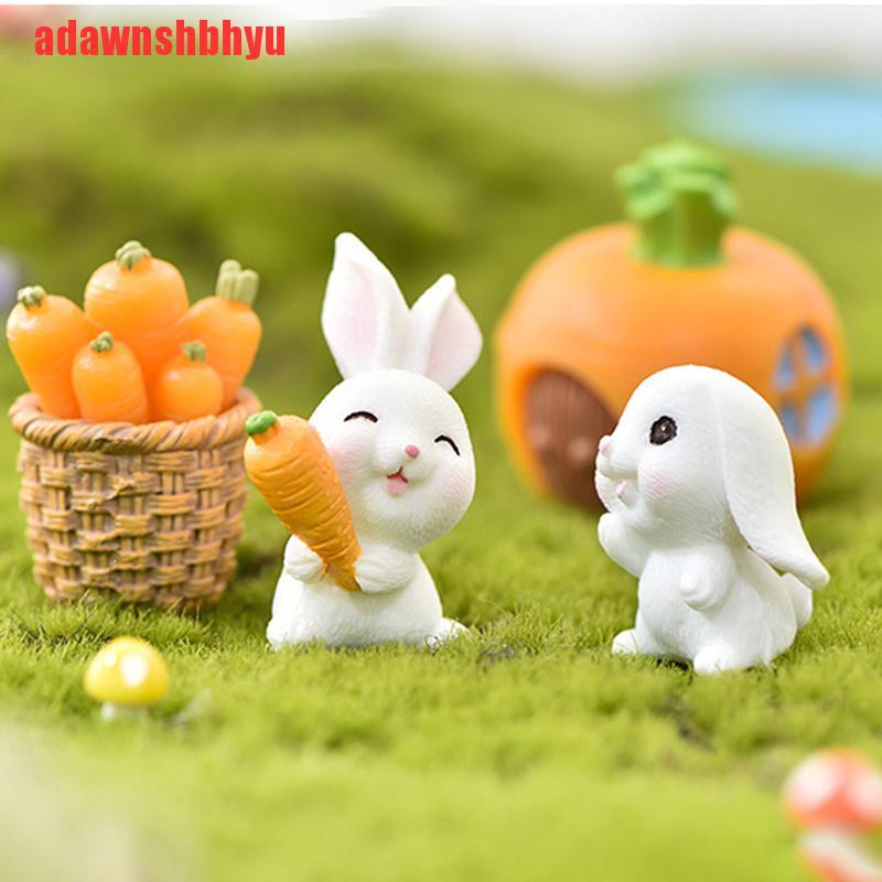 [adawnshbhyu] Tượng Thỏ Mini Bằng Nhựa Resin Thủ Công Trang Trí Vườn Thần Tiên