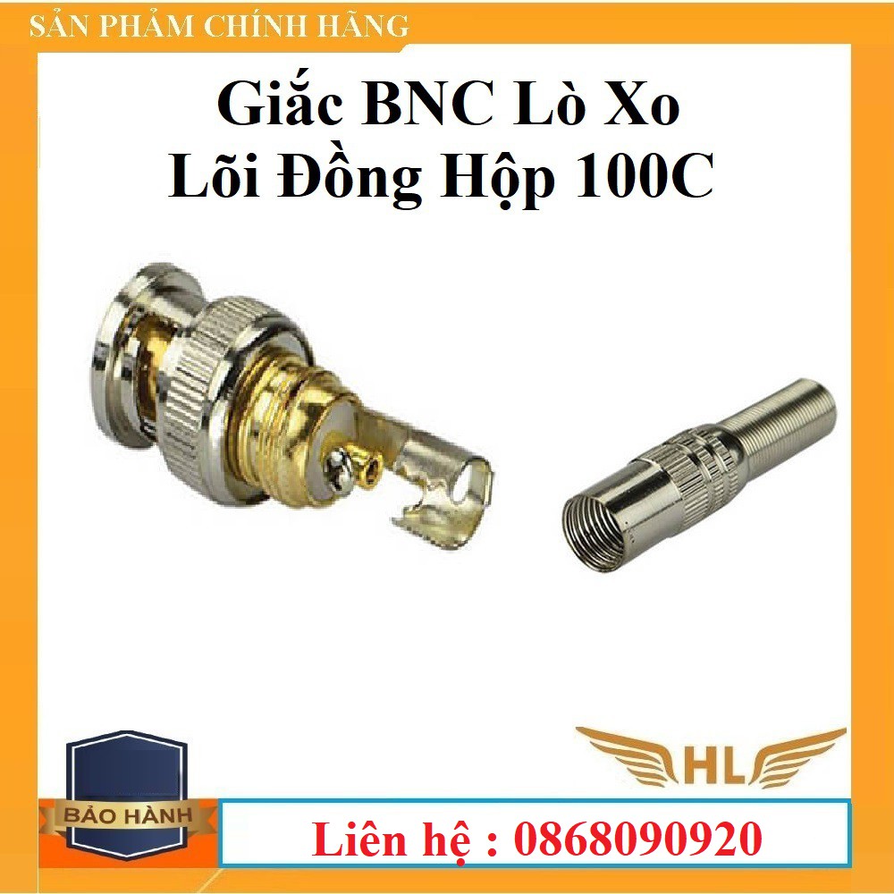 Giắc BNC Lò Xo Lõi Đồng 100 Chiếc Dành Cho Camera