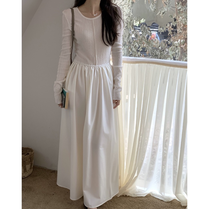 Đầm Maxi Tay Dài Cổ Tròn Thiết Kế Hợp Thời Trang Cho Phái Nữ