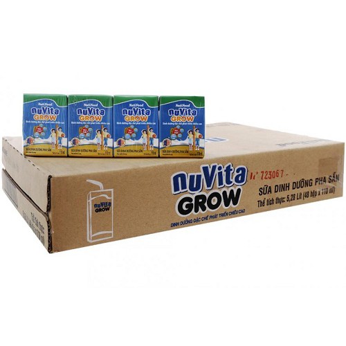 Thùng sữa bột pha sẵn Nuvita Grow 110ml (48 hộp)