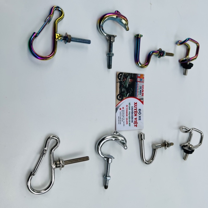 Móc Treo Đồ Inox và xi mạ 7 màu dành cho mọi loại Xe Máy,Moto,xe đạp