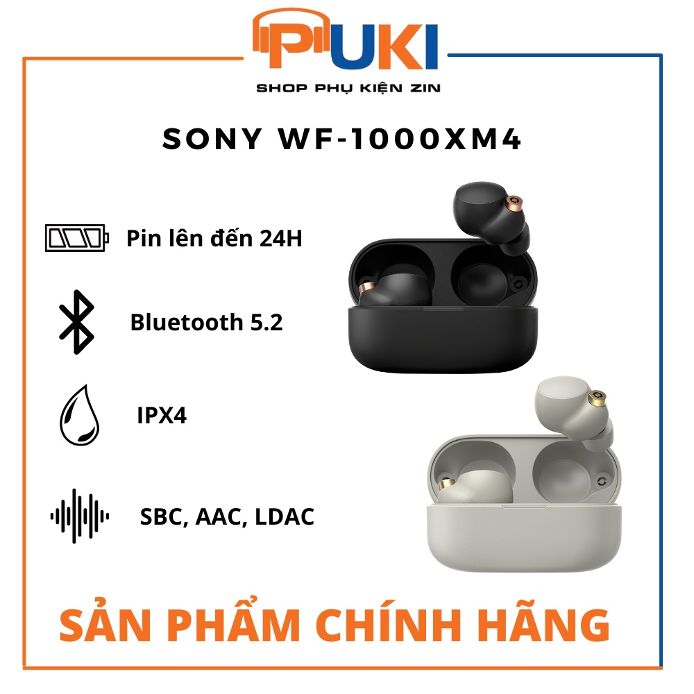Tai nghe True Wireless Sony WF-1000XM4 Đen - Tai Nghe Chống Ồn Sony WF-1000XM4  |NOBOX| Hàng Chính Hãng