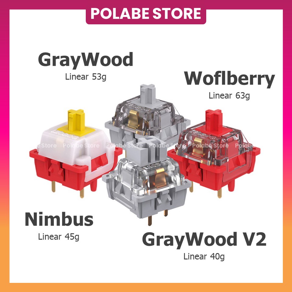 Aula Leobog Wolfberry Nimbus v2 Jungle v2 Leobog Ash Wood linear switch bàn phím cơ - Polabe Store