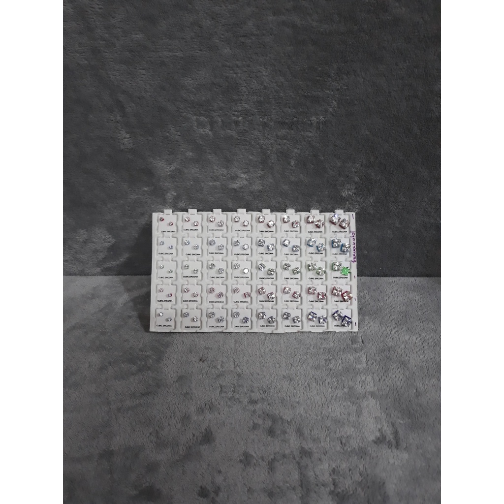 Bông tai đính đá hình vuông siêu sáng có nhiều màu lựa chọn