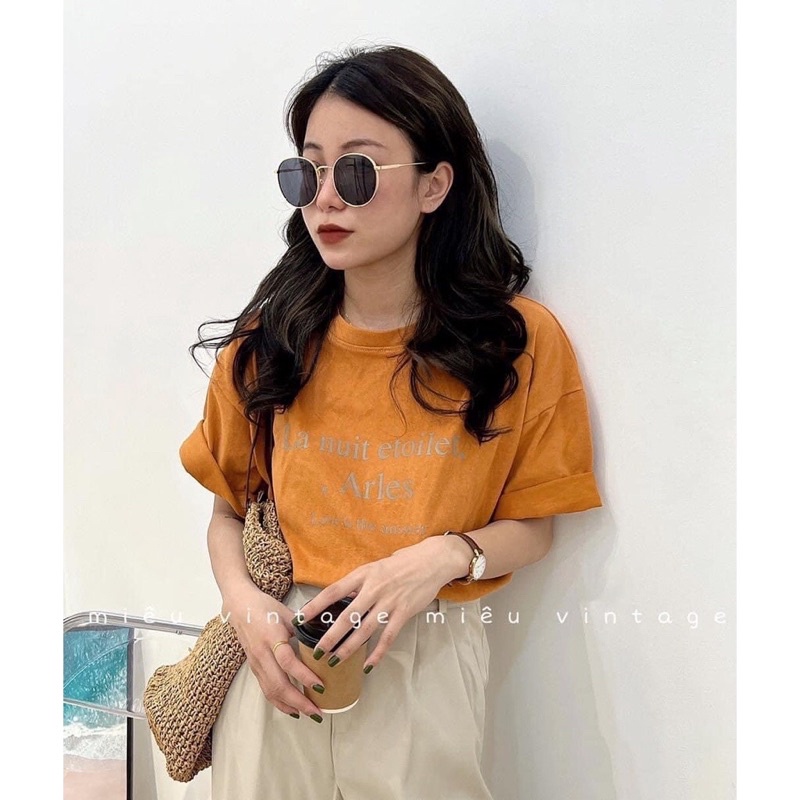 Pass áo phông nâu cam siêu xinh freesize