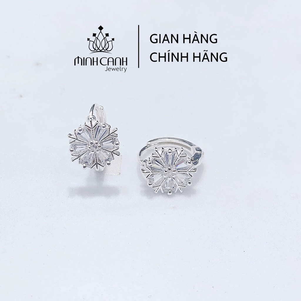 Bông Tai Bạc Hoa Tuyết Đá Minh Canh Jewelry