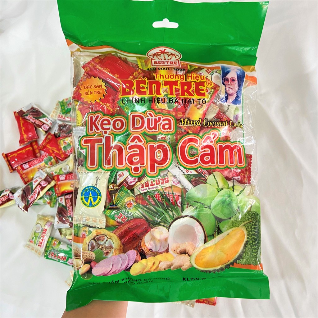 Kẹo dừa Thập cẩm 5 vị Đặc biệt chính hiệu Hai Tỏ Bến Tre - Túi 500gr