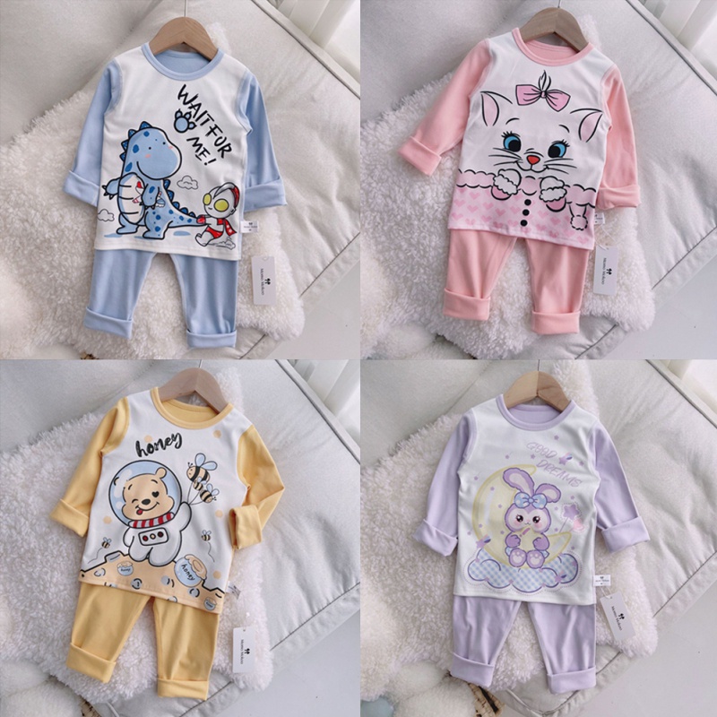 Bộ Đồ Ngủ Lưng Cao Bằng Vải Nhung Giữ Ấm Bụng Cho Bé Trai Và Bé Gái
