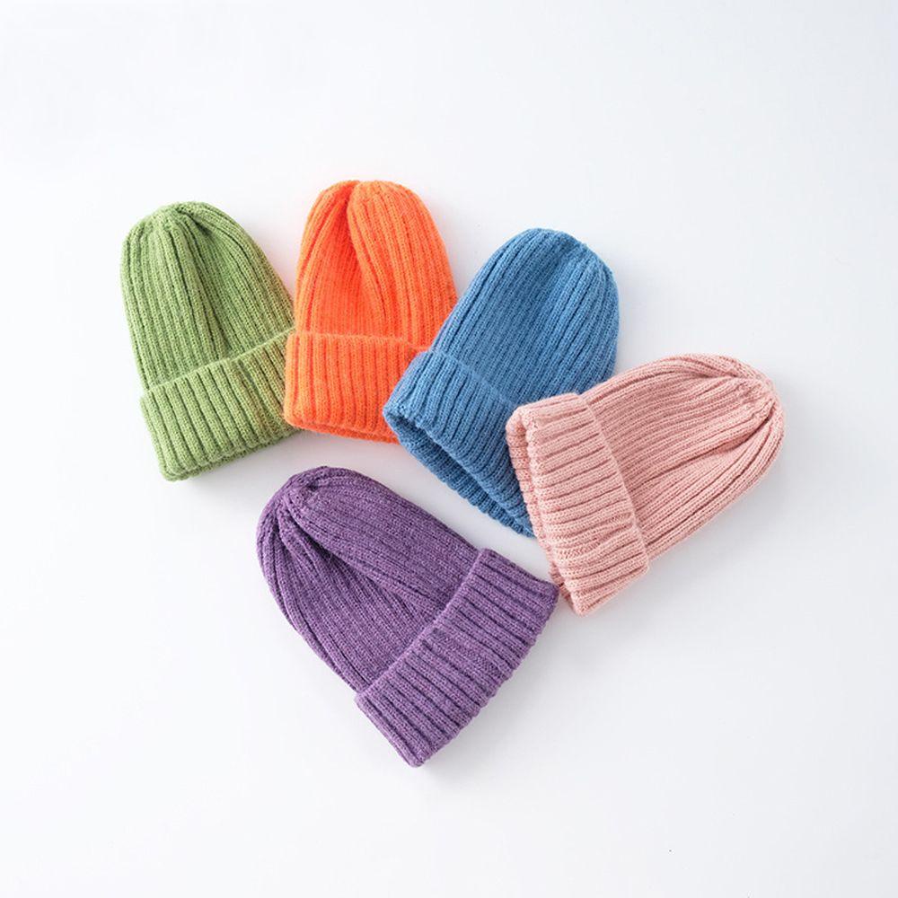 Mũ Dệt Kim Màu Sắc Trơn Giữ Ấm Mùa Thu Đông Dành Cho Trẻ Em