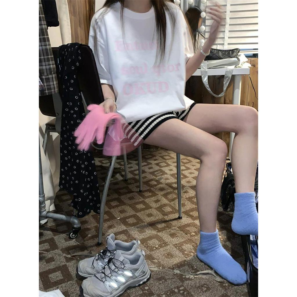 Áo Thun Cổ Tròn Dáng Rộng In Chữ Đơn Giản Dễ Phối Đồ 64249