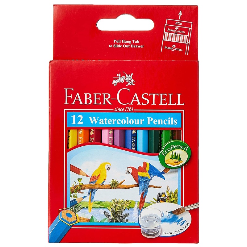 Faber-Castell-114461-Chì Màu Nước Parrot - 12 Màu Ngắn