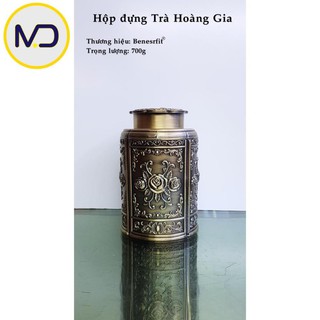 Lọ đựng chè - trà hoàng gia ( Hợp kim đồng - Thủ công)