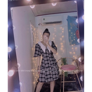ĐẦM CARO CỔ TRẮNG [BIGSIZE 60-90KG]