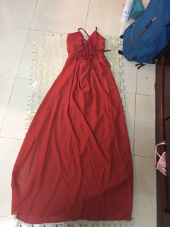 Váy maxi đan lưng xẻ tà
