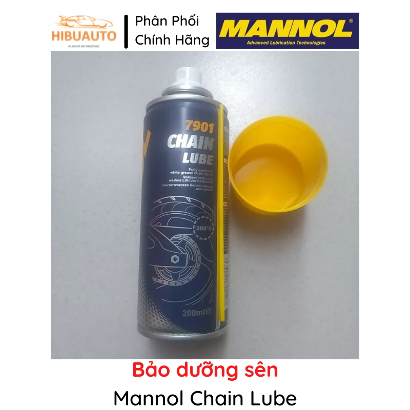 Chai Xịt Dưỡng Sên MANNOL Chain Lube 7901 200ml