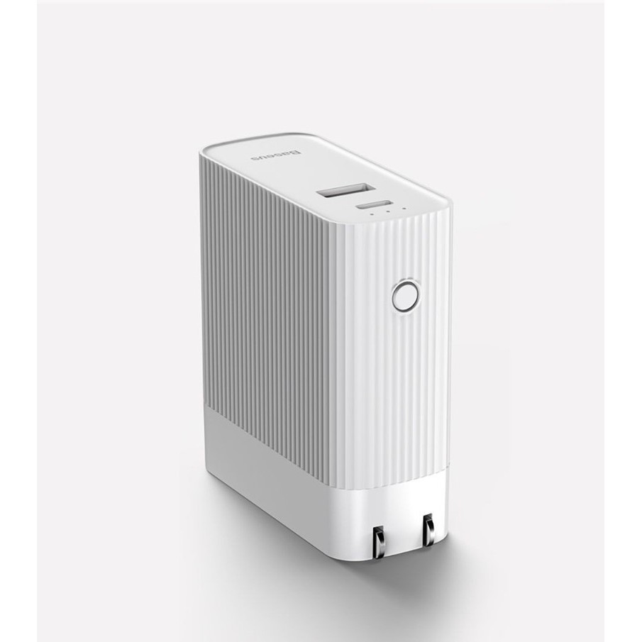 Bộ sạc nhanh du lịch 2 trong 1 Baseus Power station Travel Charger tích hợp pin dự phòng 5000mAh - Huco Việt Nam