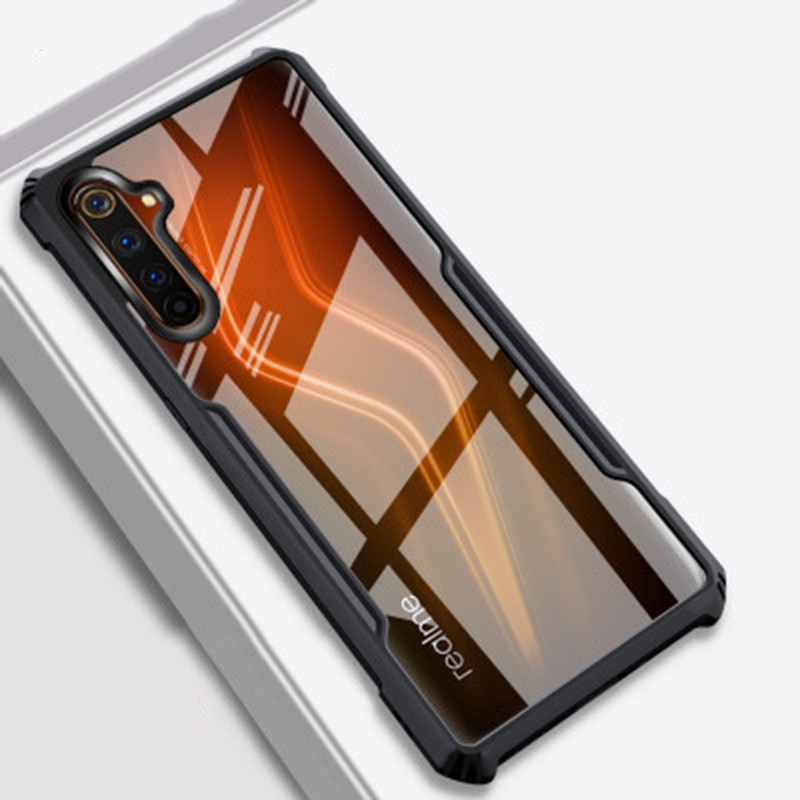 Ốp điện thoại acrylic viền TPU trong suốt chống sốc chống trầy xước cho OPPO Realme 6 5 7 Pro Nazro 20 Pro 5i 6i 5s C15 C12 C11 C3 C3i A53 A53s A32 A33 A15