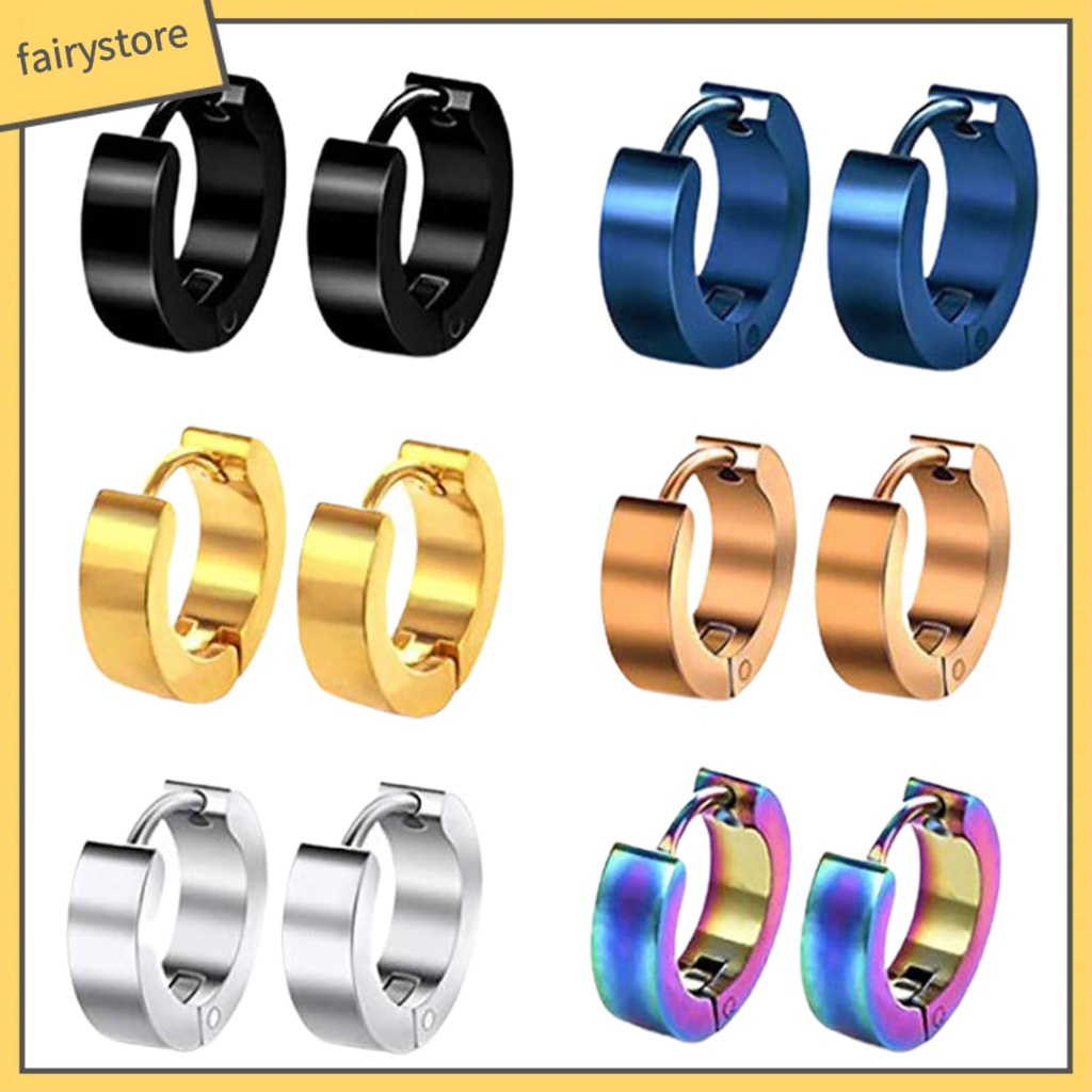 1 Khuyên Tai Unisex Bằng Thép Titan Thời Trang