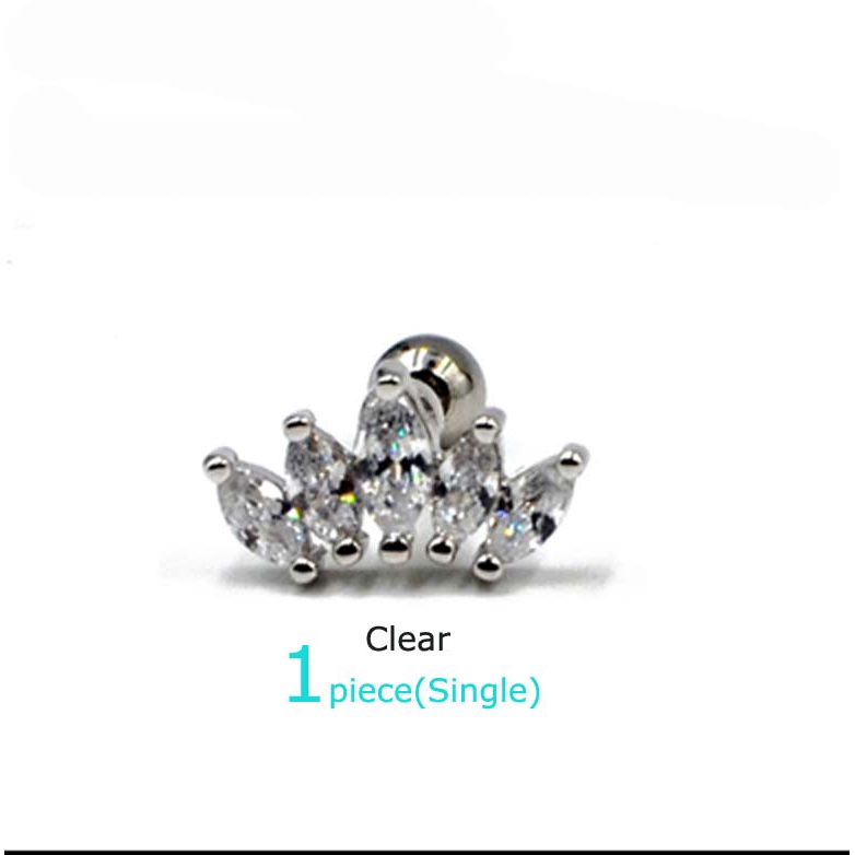 1 Khuyên Tai Hình Con Ngựa Đính Đá Zircon 16g