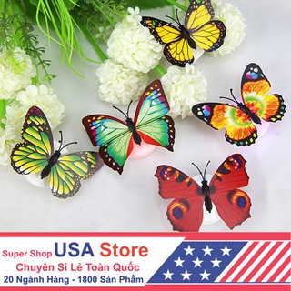 Đèn Led HÌNH BƯỚM 3D Dán Tường Trang Trí - Đèn Ngủ Bướm Phát Sáng Đổi Màu