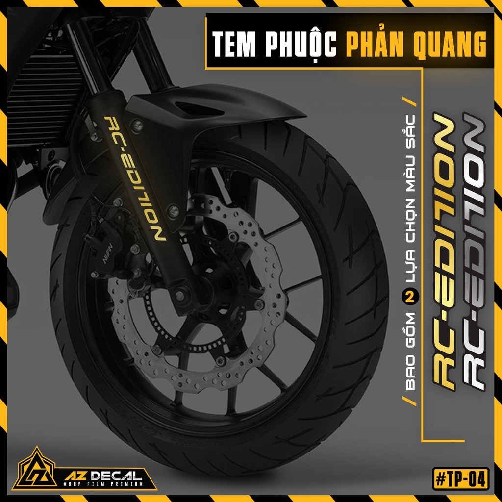 Tem Dán Phuộc Trước RC Edition | TP04 | Tem Phuộc Phản Quang Chống Nước, Dán Mọi Dòng Xe Máy, Xe Điện