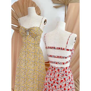 MAXI HOA CUTOUT LƯNG 💚 { HÌNH CHỤP THẬT }