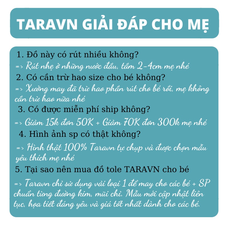 Bộ tole lanh đùi Taravn 8-26kg, chất tole 2 da loại 1 mịn mát, đường may kỹ cho bé trai mặc nhà siêu mát