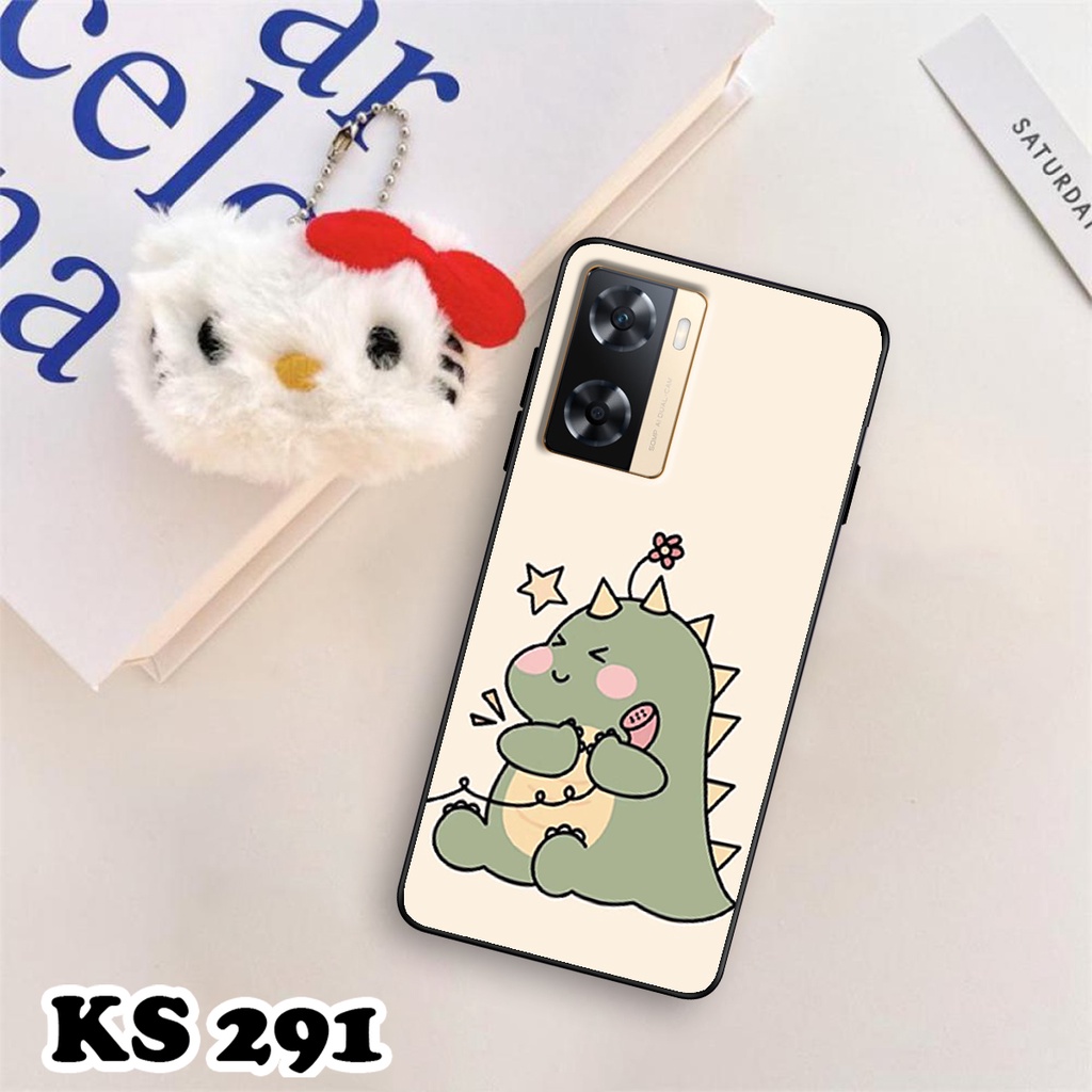 Ốp lưng Oppo A77 - Oppo A77 5G - Ốp in hình khủng long DinoCute - Lưng nhám viền TPU