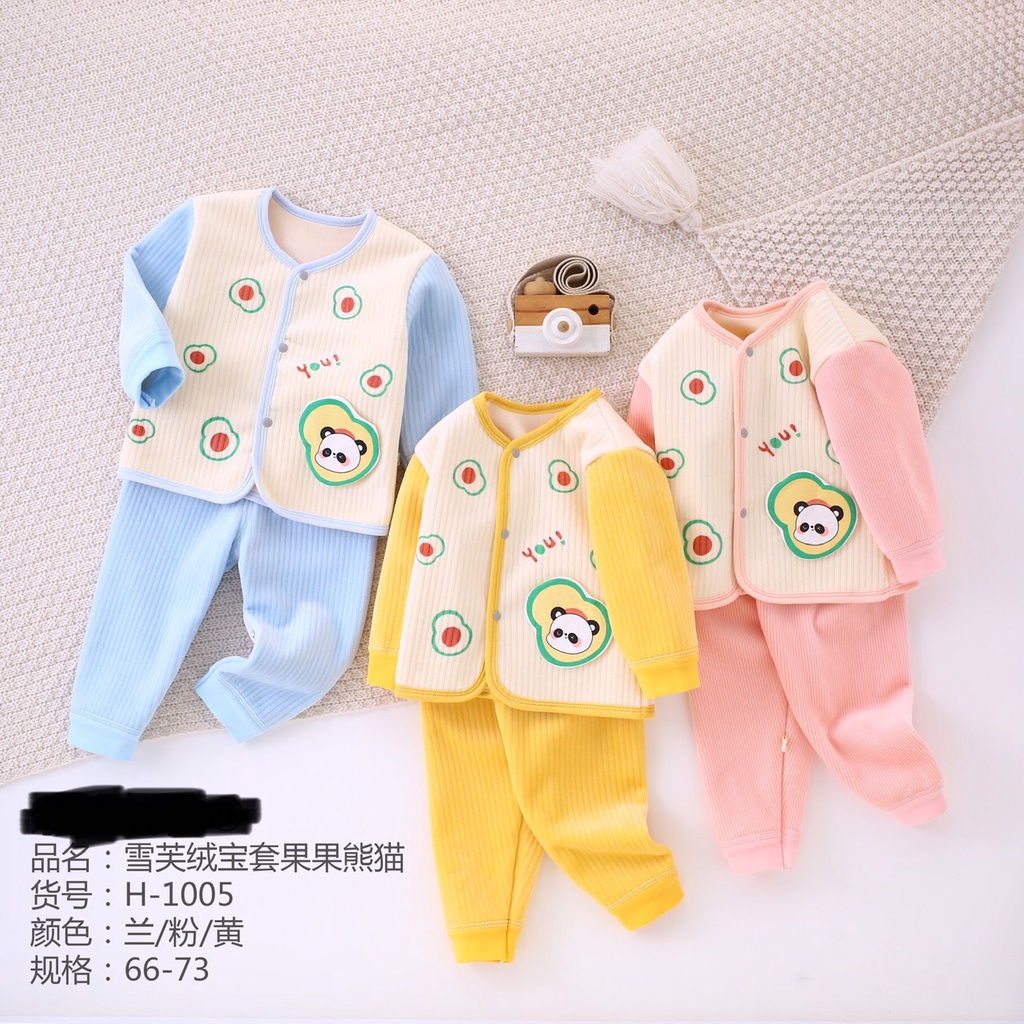 1005 Bộ sơ sinh cài thẳng nỉ lông dày mềm hàng quảng châu cho bé trai/ bé gái