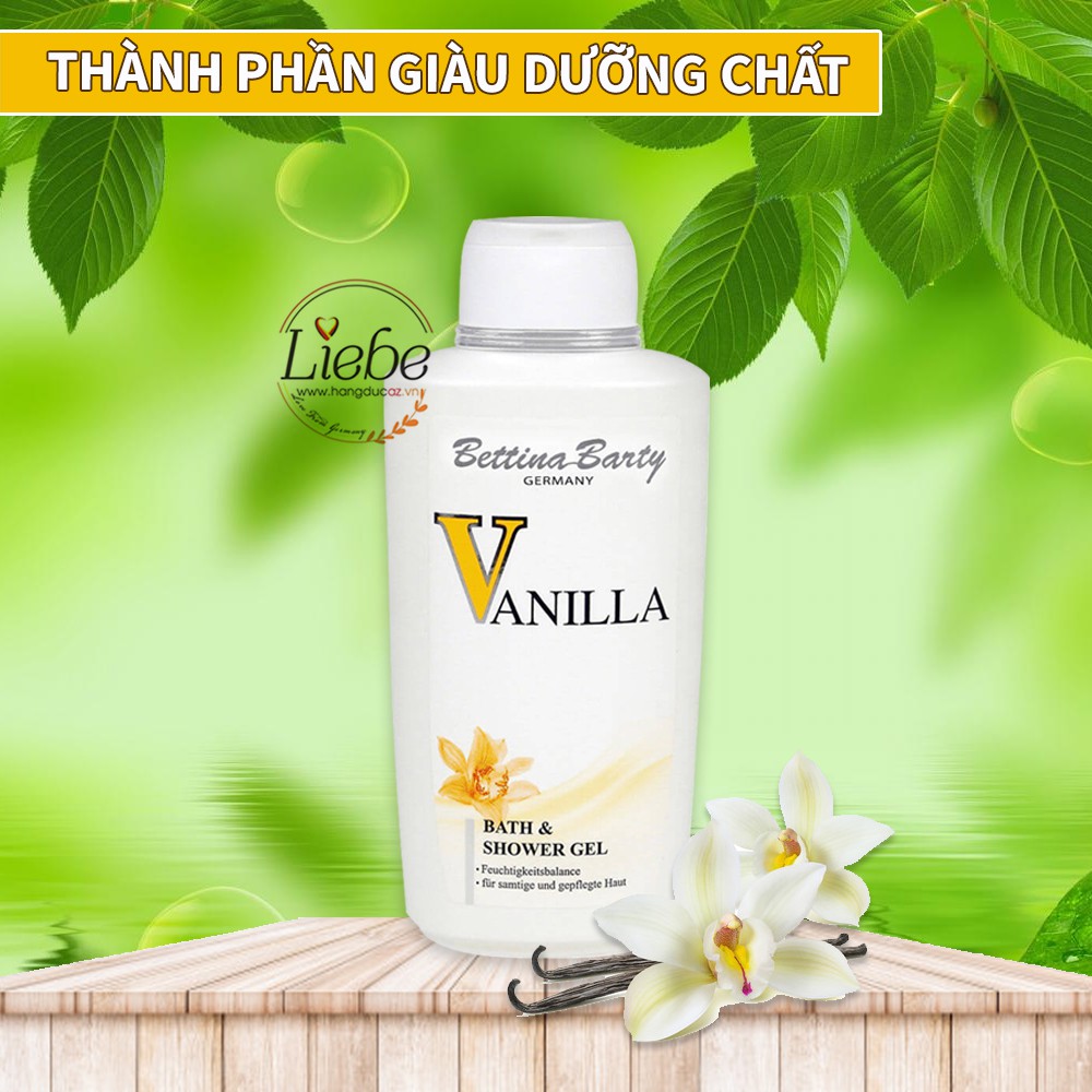 Sữa tắm Vanilla Đức Bettina Barty hương nước hoa 500ml hàng chính hãng