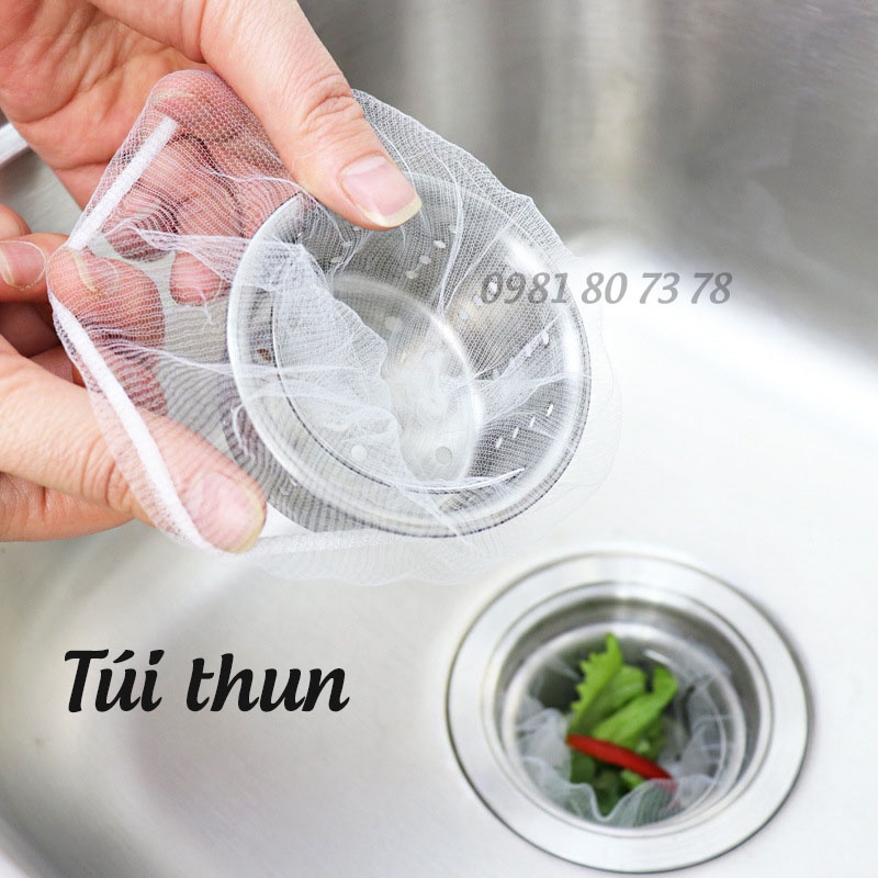 Combo 100 túi lưới lọc rác thông minh cho bồn rửa chén bát