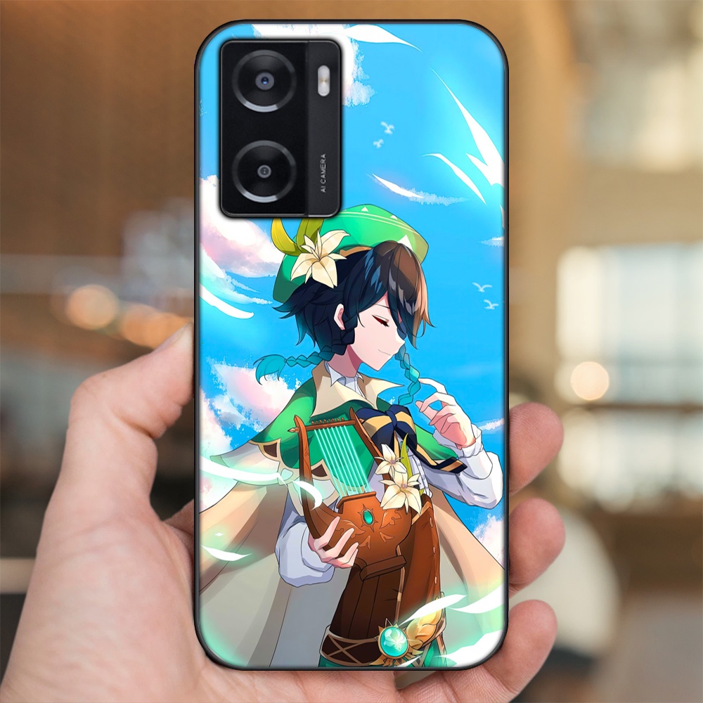 Ốp lưng Oppo A57 4G viền đen in hình Venti Genshin Impact