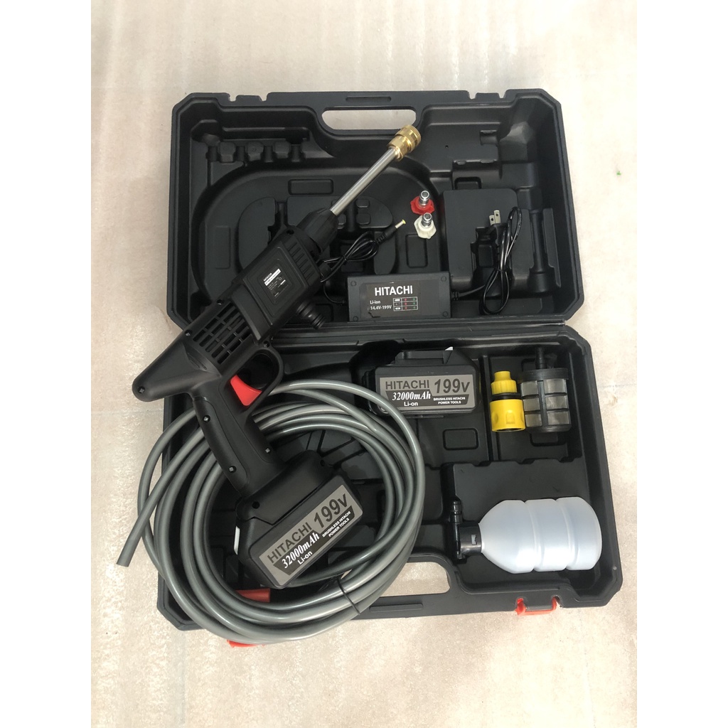 Máy rửa xe dung Pin mini Hitachi - Bảo hành 12 tháng