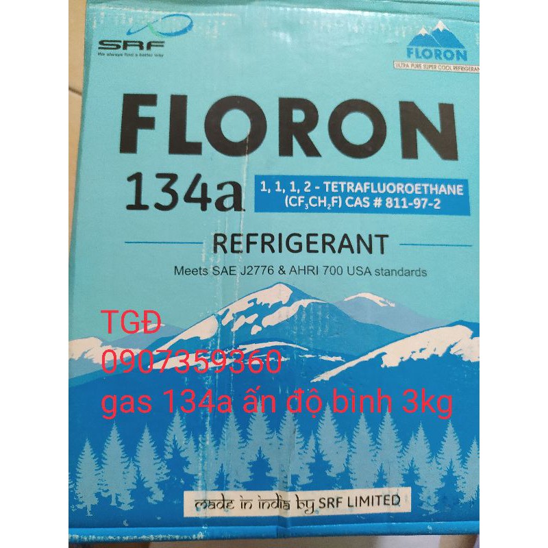 Gas lạnh 134a chính hãng ấn độ - gas lạnh 134a ấn độ bình 3kg