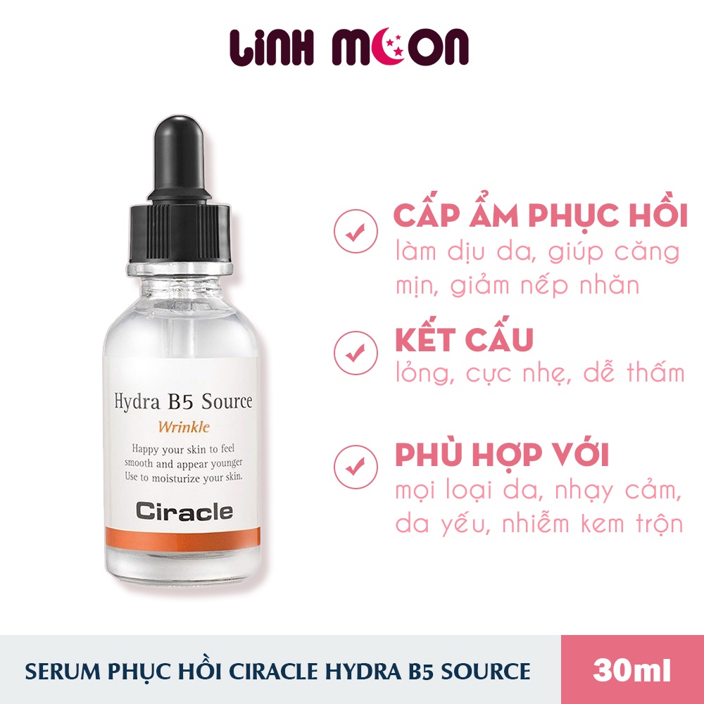 Tinh Chất Cấp Ẩm và  Làm Dịu Da Ciracle Hydra B5 Source Wrinkle Serum