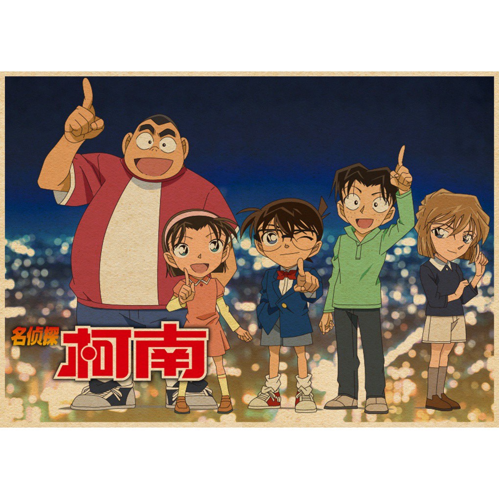 Phim hoạt hình nhật bản thám tử lừng danh conan / meitantei conan / trường hợp đóng áp phích cổ điển kraft giấy nghệ thuật in và áp phích trang trí phòng nhà áp phích tường