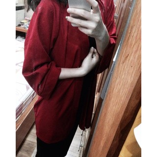 Áo kimono trơn đỏ đô