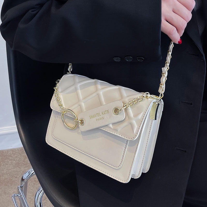 Túi đeo chéo nữ đẹp túi đeo vai nữ đi chơi họa tiết kim cương dây xích sang trọng QH0013