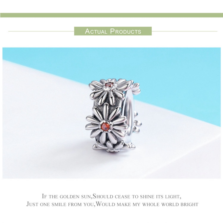 Hạt charm Bamoer trang trí vòng tay hình hoa cúc dễ thương