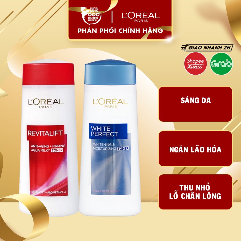 Nước Hoa Hồng Dưỡng Sáng Da, Ngừa Lão Hóa và Se Khít Lỗ Chân Lông L'Oreal Toner 200ml