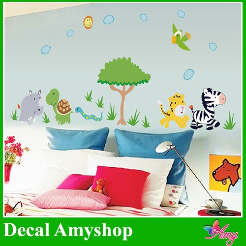 Decal dán tường Vườn thú nhỏ 2 - MSP DB038