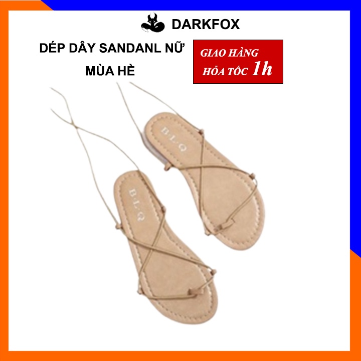 Dép dây sandal nữ 2 dây mảnh mùa hè đi biển thoáng chân nhẹ nhàng phong cách Hàn Quốc