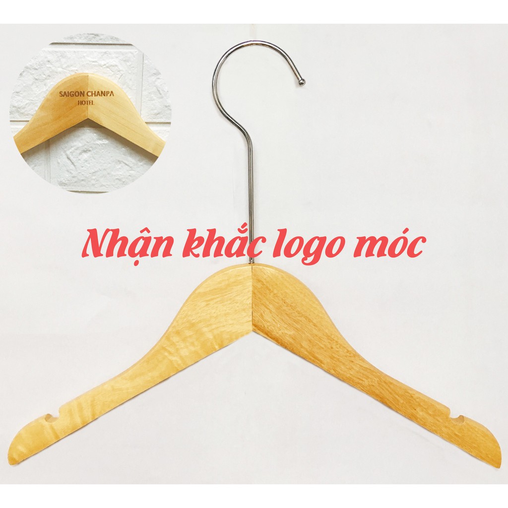 Móc Gỗ Vàng Treo Quần Áo KTN Trẻ Em 32cm (10 móc)