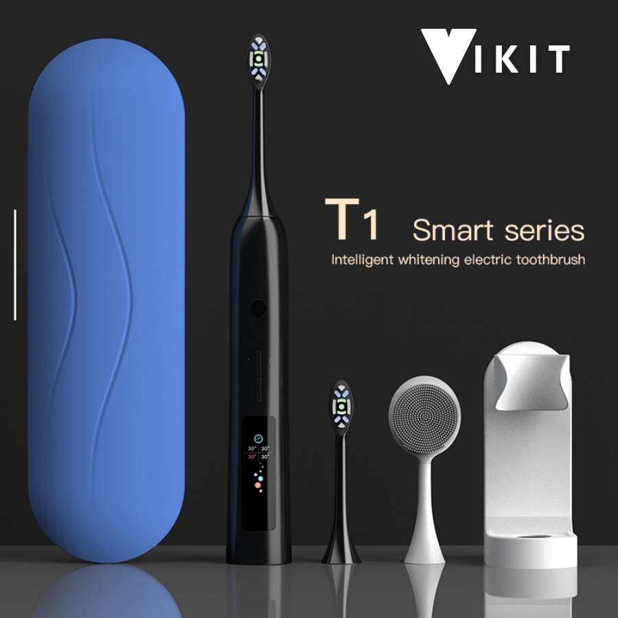 Bộ Bàn Chải Đánh Răng Điện Tích Hợp Máy Rửa Mặt Vikit T1 Smart Series Brushie