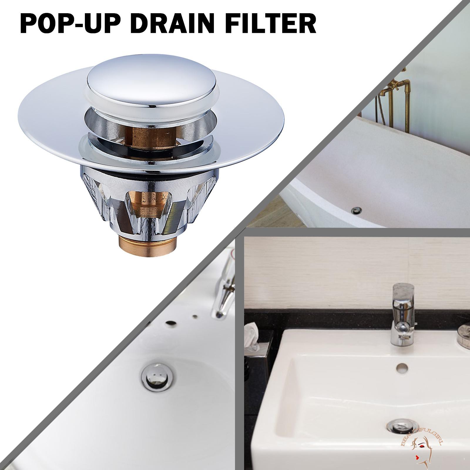 ♚Pop Up Drain Filter - Bathroom Sink Hair Catcher Bounce Drain Strainer Plug