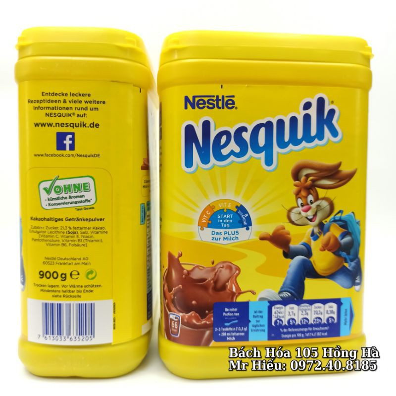 [T11/2021] Cacao Nesquik Đức hộp 900g