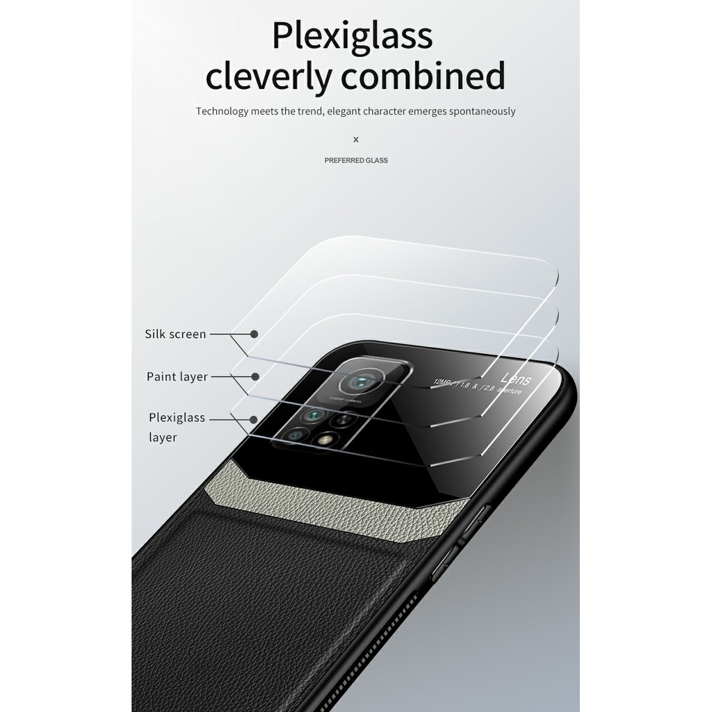 Ốp lưng Xiaomi Mi 10T Pro / Mi 10T / 11T / 11T Pro / 12T / K50 Ultra chống sốc da kính thời trang cao cấp