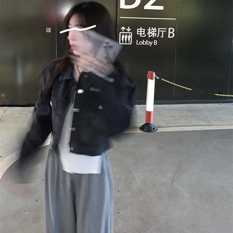 Áo Khoác Denim Tay Dài Thời Trang Mùa Thu Cho Nữ