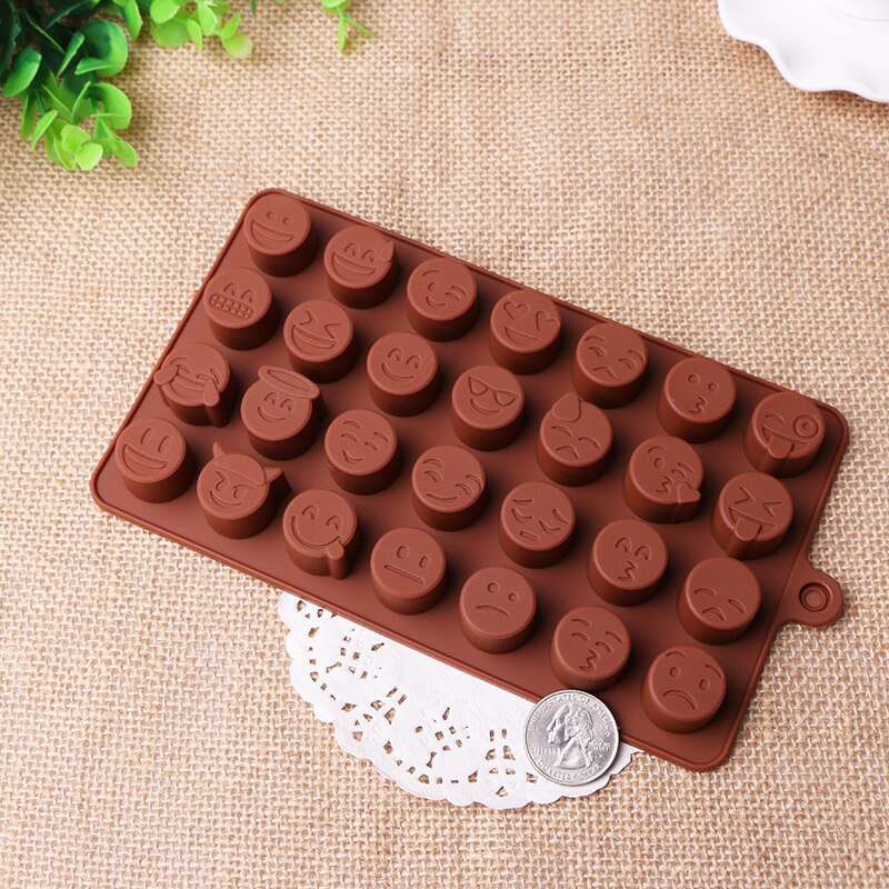 Khuôn Silicone 28 Ngăn Làm Bánh/Sô Cô La/Đá Viên Hình Biểu Cảm Gương Mặt DIY