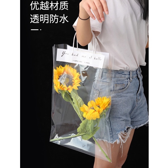 Túi quai xách trong suốt đựng hoa (1 chiếc) - THH0051